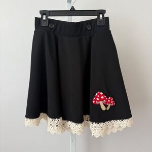 Hot Topic Midnight‎ Hour sz S Mini Mushroom Skirt Coquette